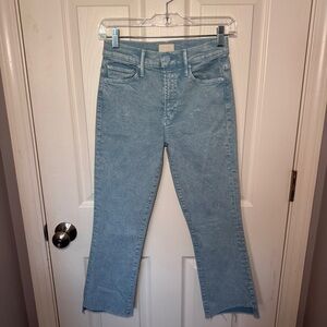 MOTHER Aquatic The Insider Crop Step Fray Jeans
